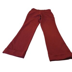 Vintage 70s Hippie Montgomery Ward Burgundy Red High Waist Trousers Pants 28